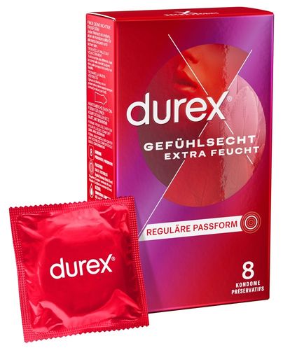 Durex – 8 Kondome ‚Gefühlsecht EXTRA FEUCHT‘